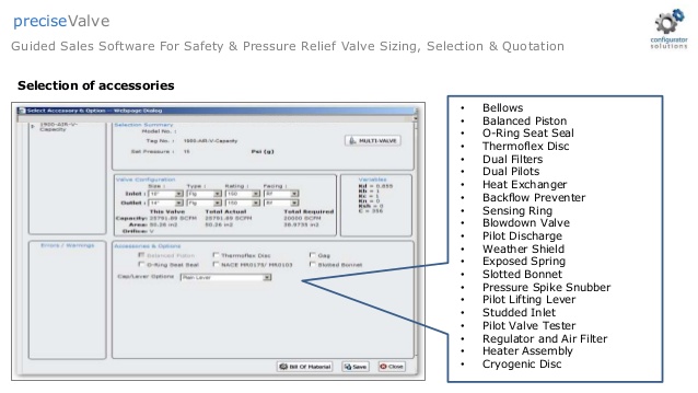 crosby relief valve sizing software